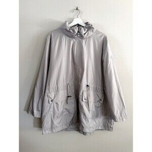 Barbour Jacket Men 2X Beige Hooded Lightweight Utility Rain Coat Gorpcore